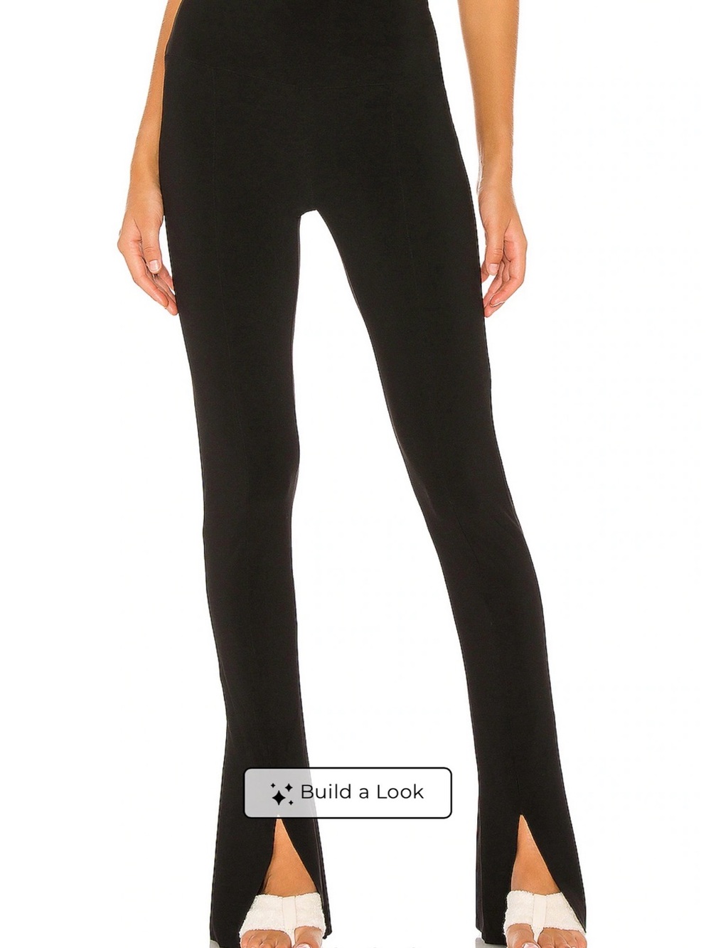 Norma Kamali Black Flare Pants with Front Slits